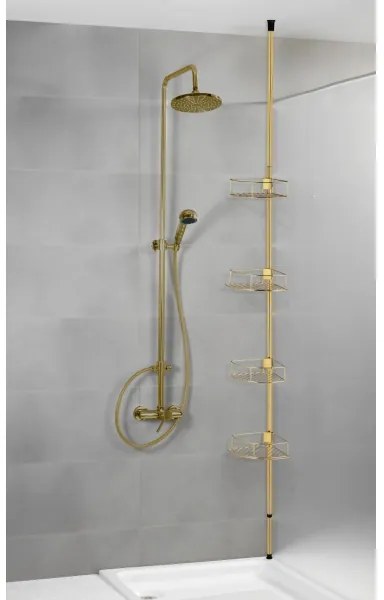 WENKO 24569100-Rohová polica DOLCEDO 31x275 cm zlatá