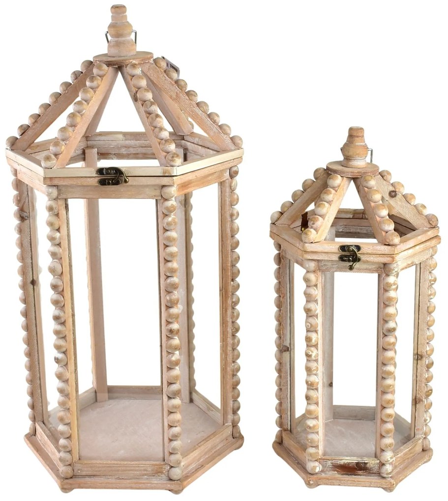 Súprava 2 ks lampášov LOKKE Harmonious XL+L béžová