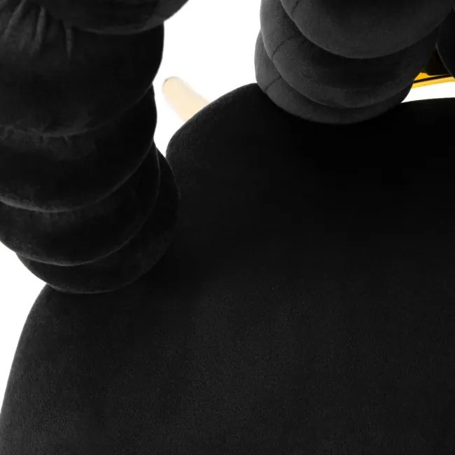 Jedálenská stolička BUBBLE BEAM zamatová čierna so zlatými nohami 871837