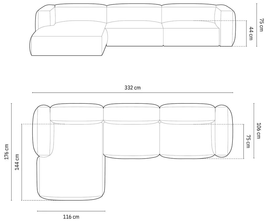 Zelená zamatová modulárna rohová pohovka (ľavý roh/s leňoškou) Martina – Micadoni