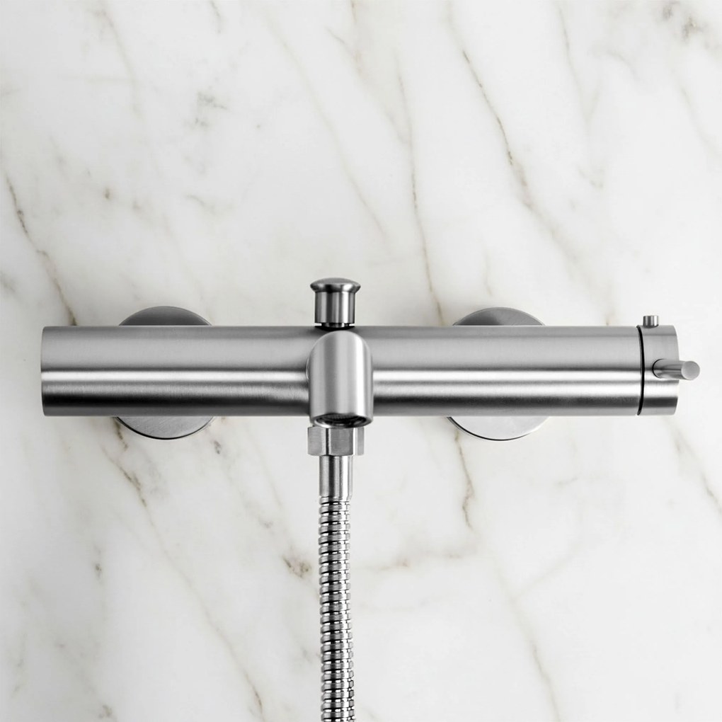 Rea Foss, vaňová batéria s ručnou sprchovou súpravou, brúsená oceľ, REA-B6892