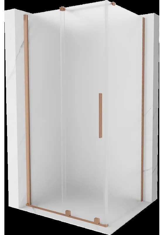 Mexen Velar sprchovací kút posuvný 110 x 90 cm, mrazivý, brúsená meď - 871-110-090-31-65
