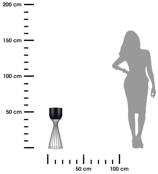 Kovový kvetináč LOFT 46x20 cm čierna