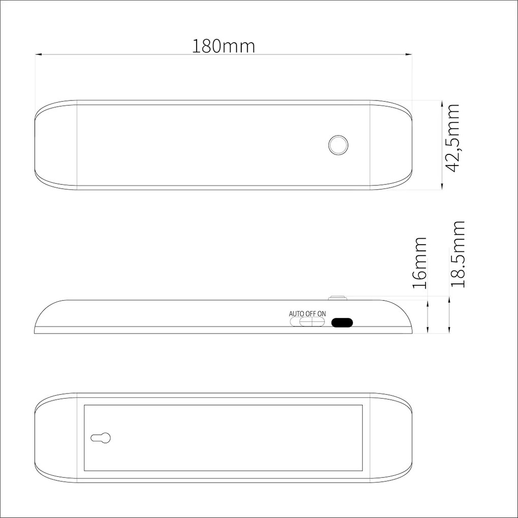 Ecolamp LED svietidlo Seb, 1x LED 1w 4000k, w, (18 cm)