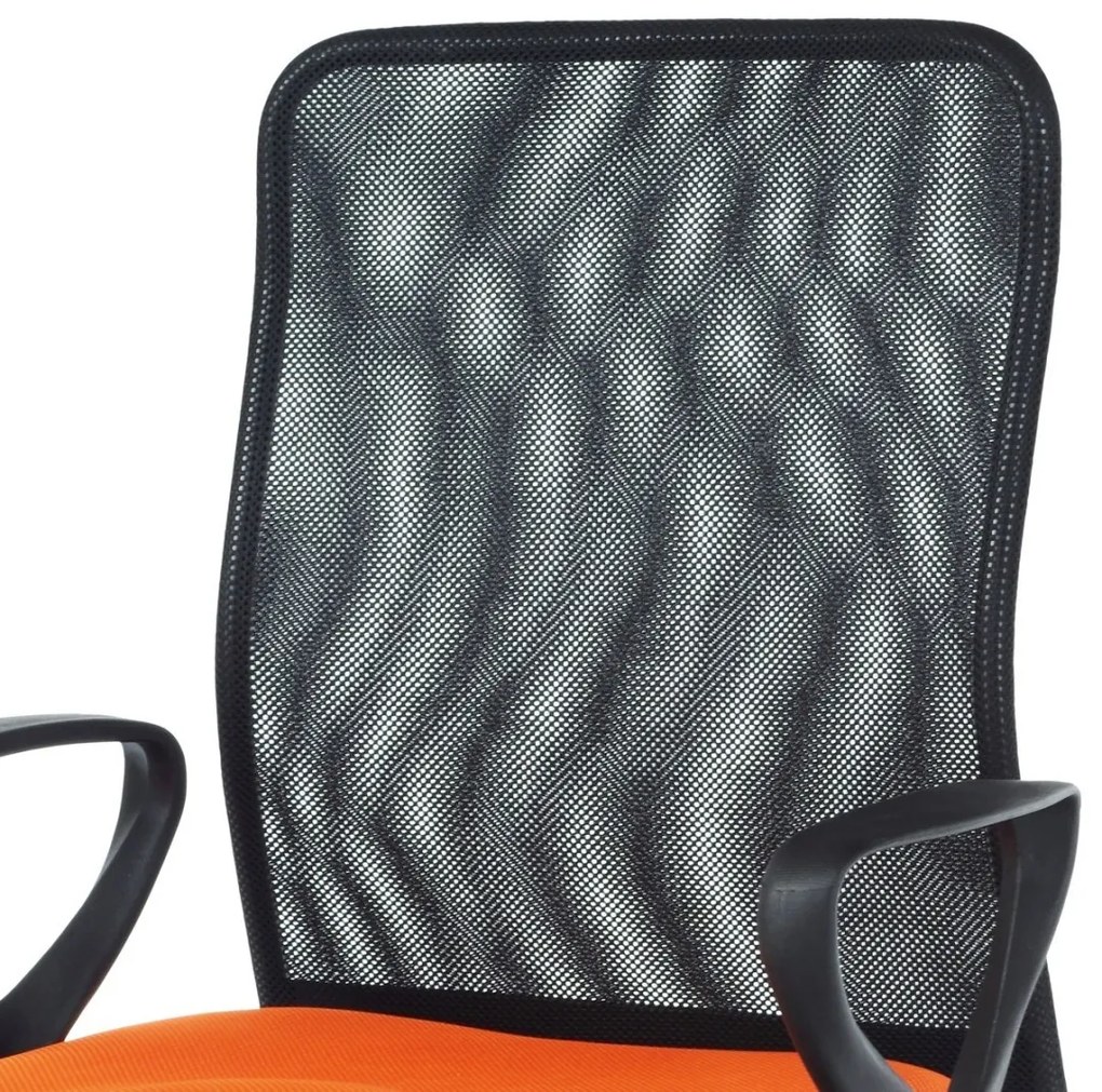 Autronic KANCELÁRSKA STOLIČKA - čierno-oranžová - 58 x 91-102 x 53 cm, plast + textil