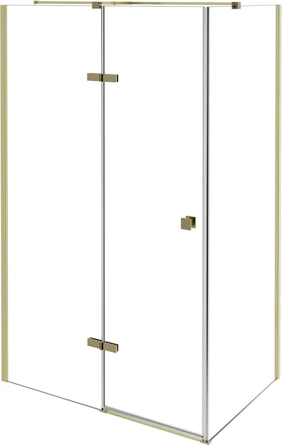 Besco Obdĺžnikový sprchový kút PIXA GOLD R 100x80 (100x90, 120x80, 120x90), výška 195 cm - bez vaničky BESCO-Rozmery: 120x90, BESCO-Orientácia: Pravá