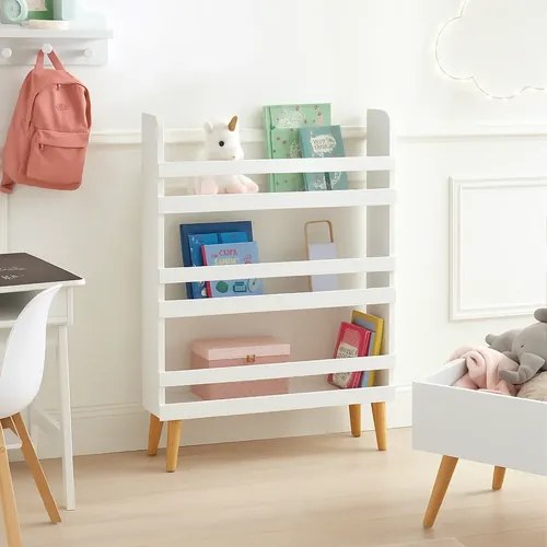 Detský regál na hračky a knihy – biely, 3-polícový