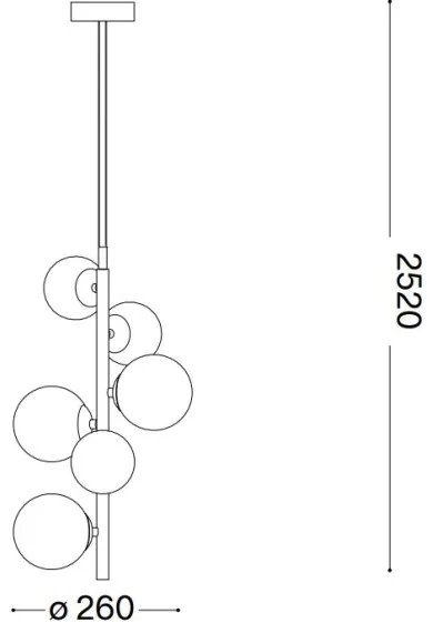 Ideal Lux - LED Luster na lanku PERLAGE 6xG9/3W/230V pr. 26 cm zlatá/biela
