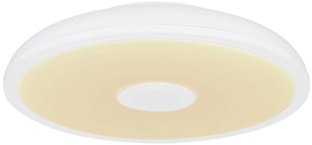 GLOBO Stropné inteligentné LED osvetlenie RAFFY, 18W, RGB, reproduktor, IP44, biele
