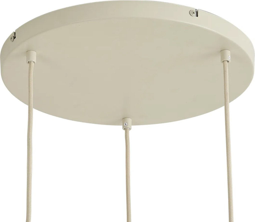 Japandi závesná lampa béžová s ľanovým tienidlom 3-svetlá - Fedde