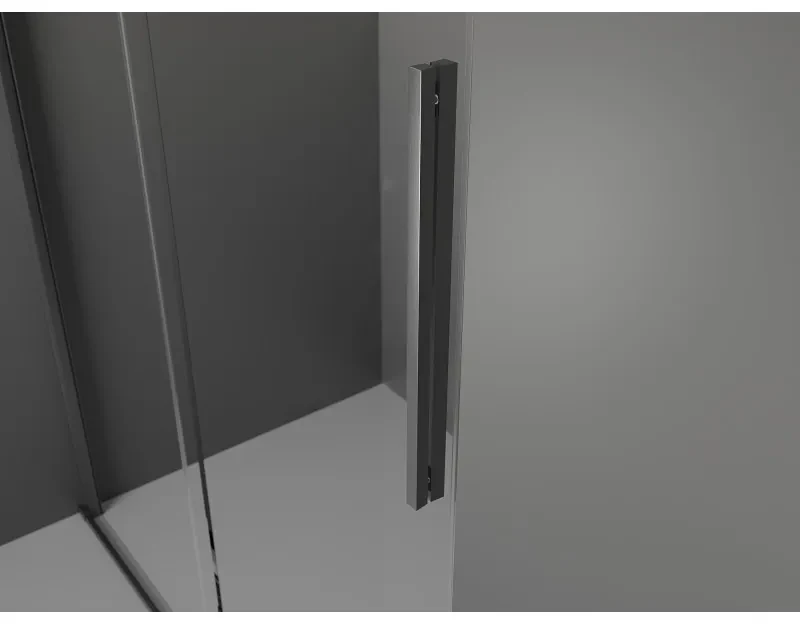 Mexen Velar L, sprchový kút s posuvnými dverami 90 x 90 cm, 8mm číre sklo, grafit brúsený, 871-090-090-03-66