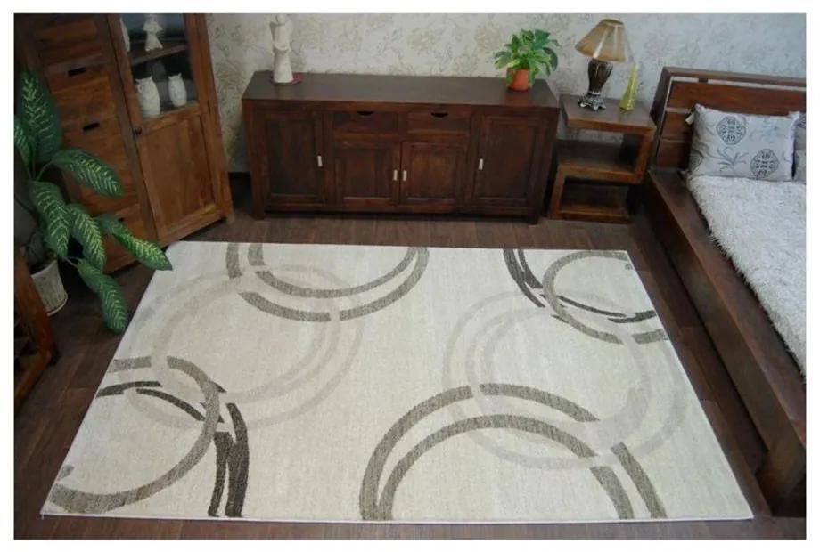 Kusový koberec Kružnice krémový 80x150cm