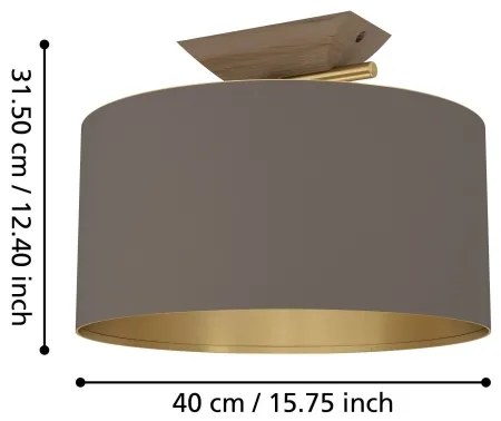 Eglo 390335 - Stropné svietidlo SANTANDRIA 1xE27/40W/230V hnedá/zlatá