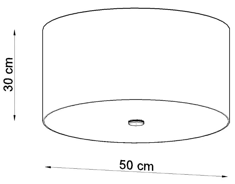 Stropné svietidlo Otto, 1x biele textilné tienidlo, (biele sklo), (fi 50 cm)