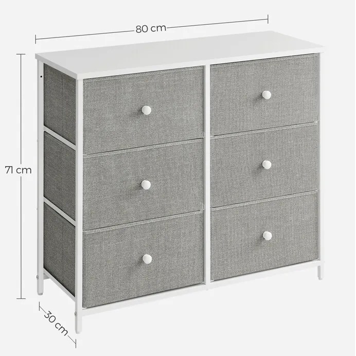 Autronic BONTEC Komoda 80x30x71cm, kov, šedá, AUK-E1032 GREY Farba: Šedá