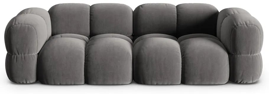 Sivá zamatová pohovka 250 cm Loretto – Cosmopolitan Design