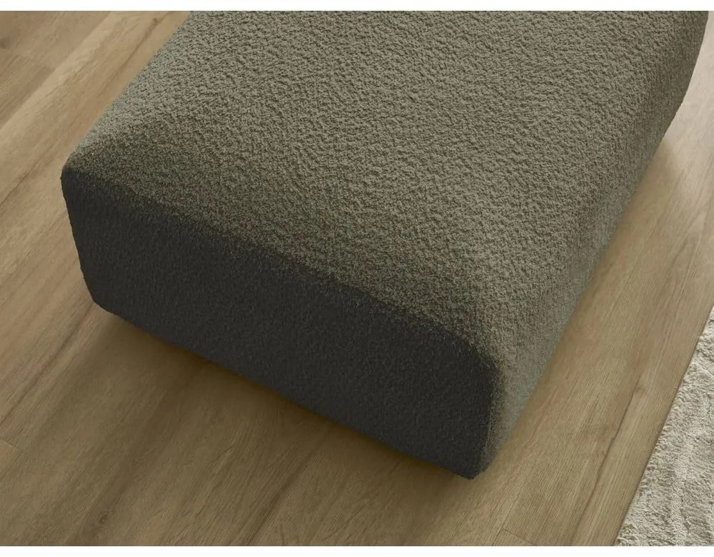 Zelená podnožka z textílie bouclé Tina – Bobochic Paris