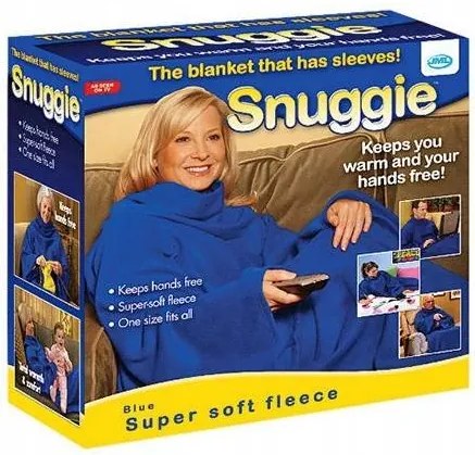 Verk Fleecová TV deka s rukávmi Snuggie 180 x 140 cm modrá