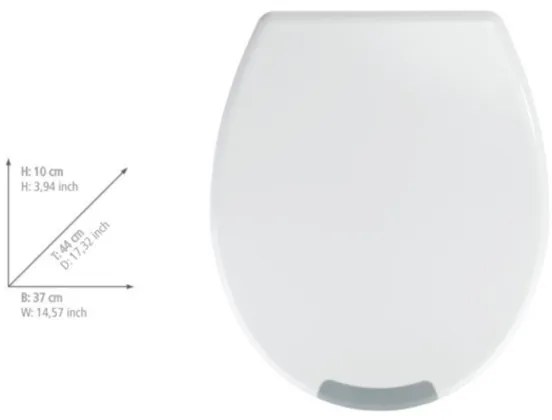 WENKO 25005100-WC sedadlo SECURA 37x44 cm biele/sivé