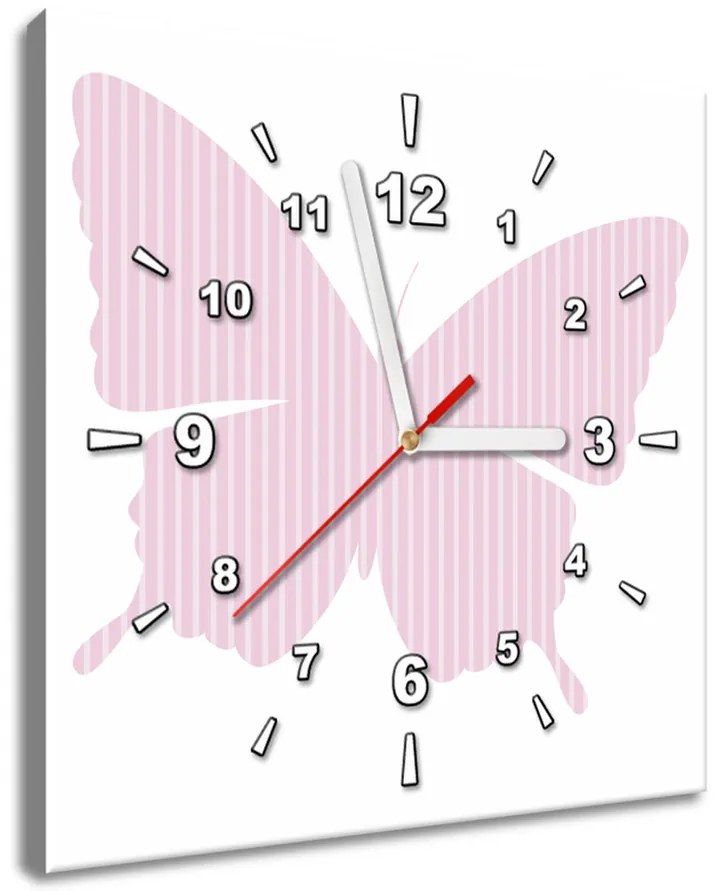 Gario Obraz s hodinami Pásikavý motýlik Rozmery: 40 x 40 cm