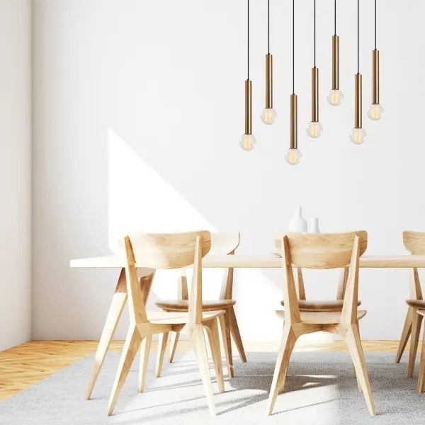 Luster TEMPO na lane 7xE27/40W/230V, zlatý