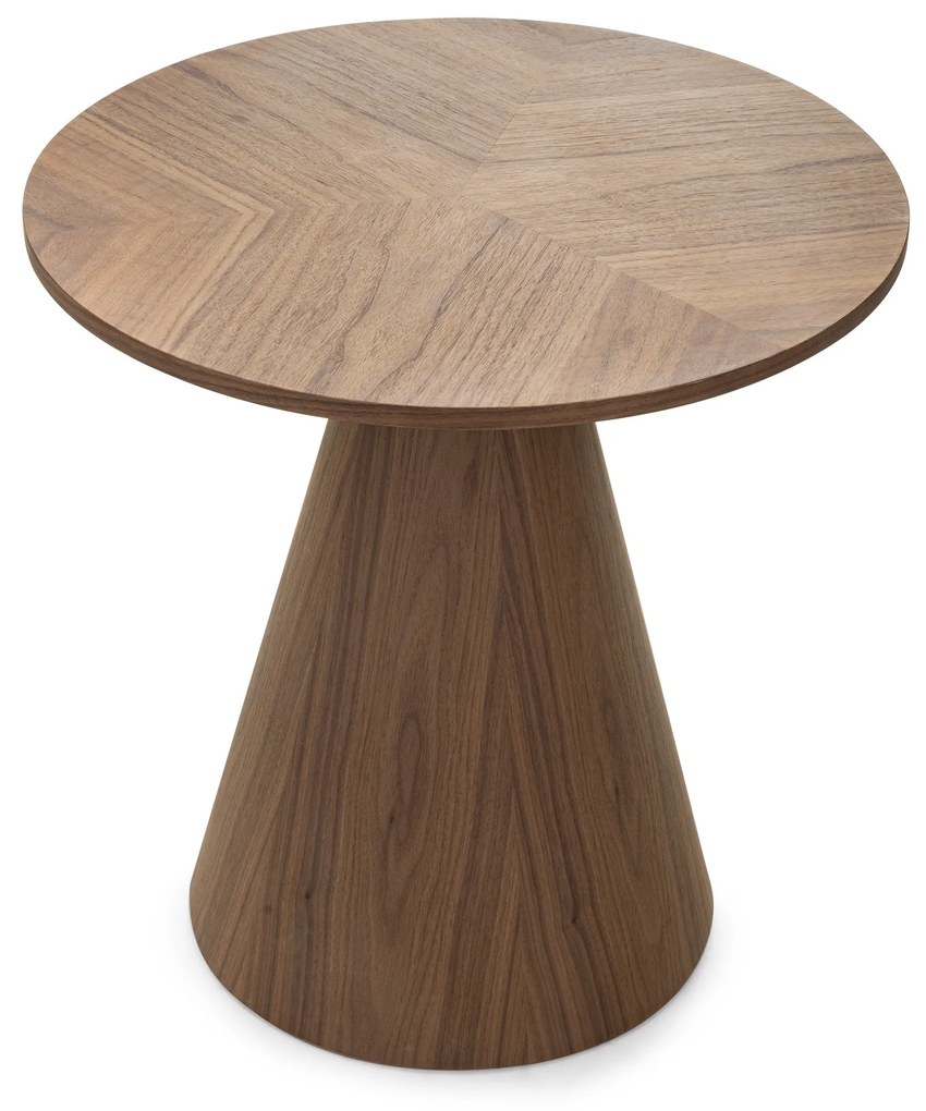 Kulatý odkládací stolek Ange 60 cm ořech