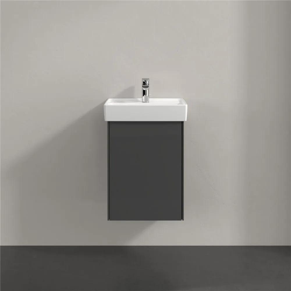 VILLEROY &amp; BOCH Collaro závesná skrinka pod umývadielko, 1 dvierka, pánty vpravo, 410 x 344 x 546 mm, Glossy Grey, C00501FP