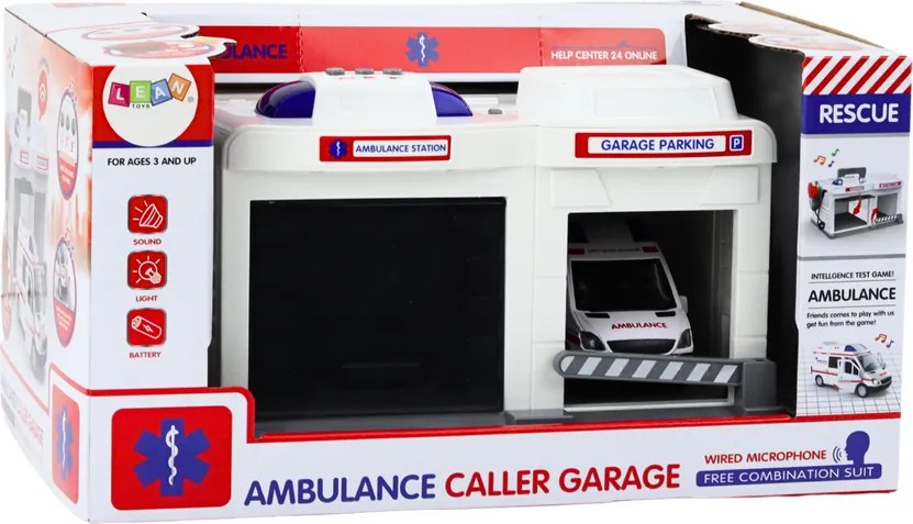 LEAN Toys Základňa pohotovostných služieb Zvuky svetiel sanitky