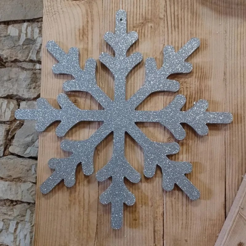 DECOLED Snehová vločka IV, priemer 40 cm, strieborná