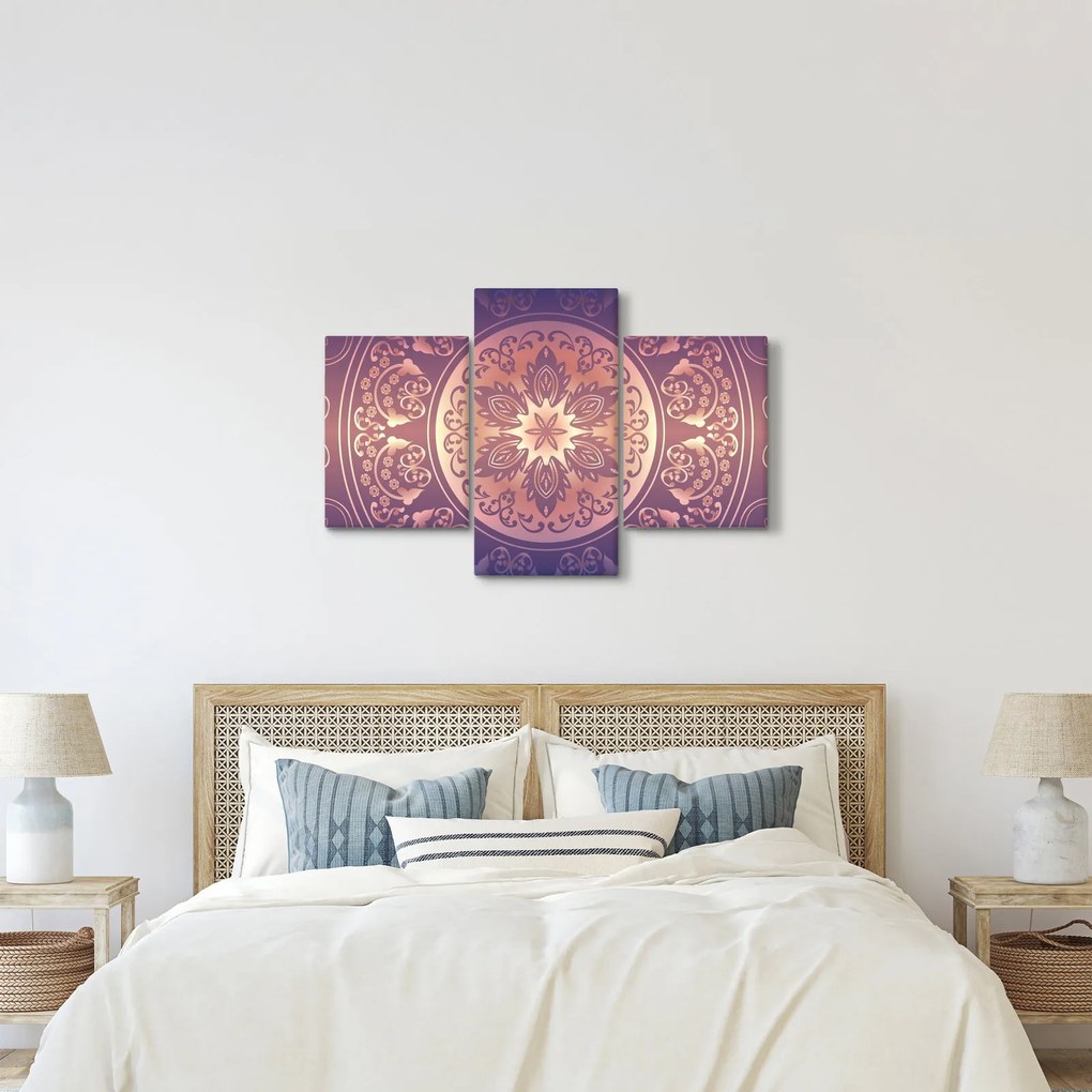 Obraz - Mandala na fialovom gradiente (90x60 cm)