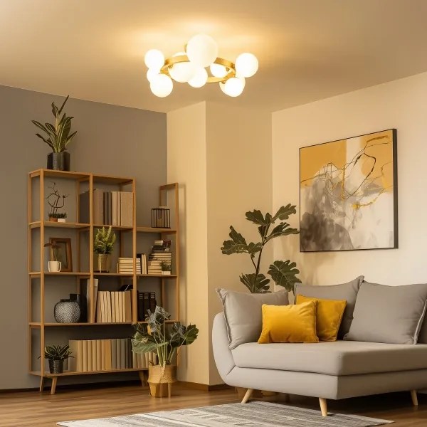 Brilagi - LED Prisadený luster MILLA 10xG9/3W/230V zlatá/biela