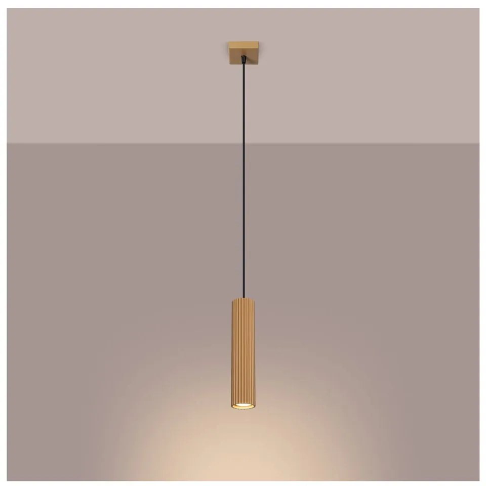 Závesné svietidlo v zlatej farbe Gleam – Sollux