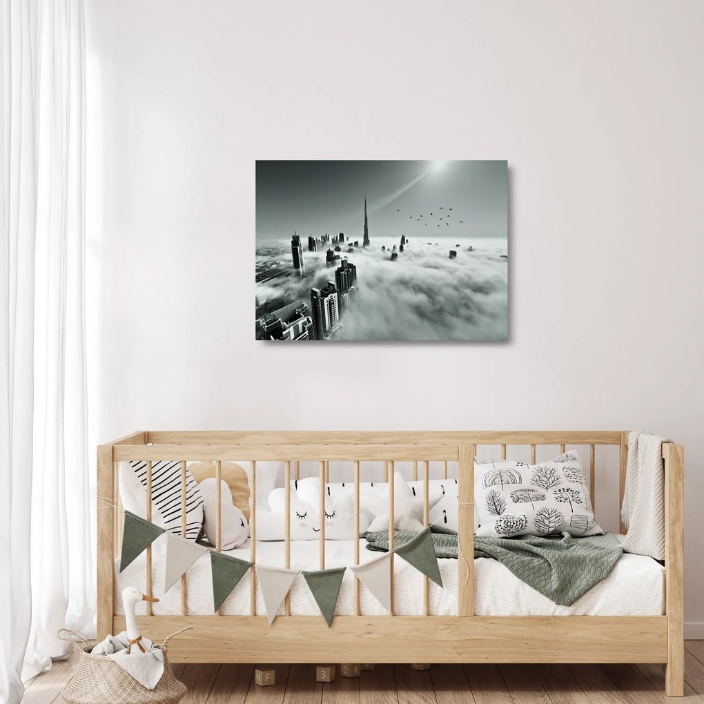 Sklenený obraz - Mrakodrapy v Dubai (70x50 cm)