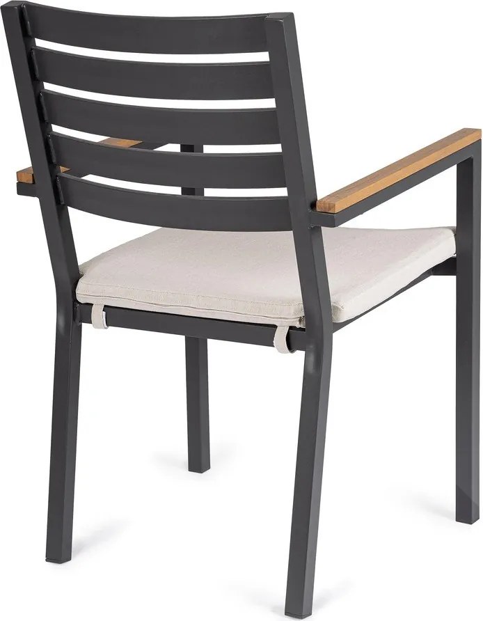 Antracitová kovová záhradná stolička Henna – Bizzotto