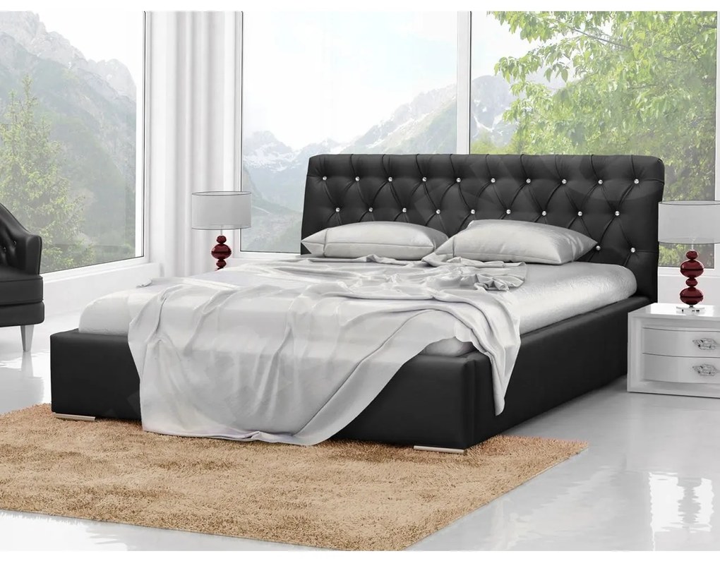 Kontinentálna posteľ Enoa, Rozmer postele: 180x200, Dostupné poťahy: ekokoža Soft 017 (biela)
