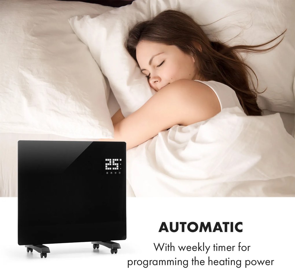 Klarstein Bornholm Single Smart, konvektor, 1000 W, ovládanie cez aplikáciu, čierny