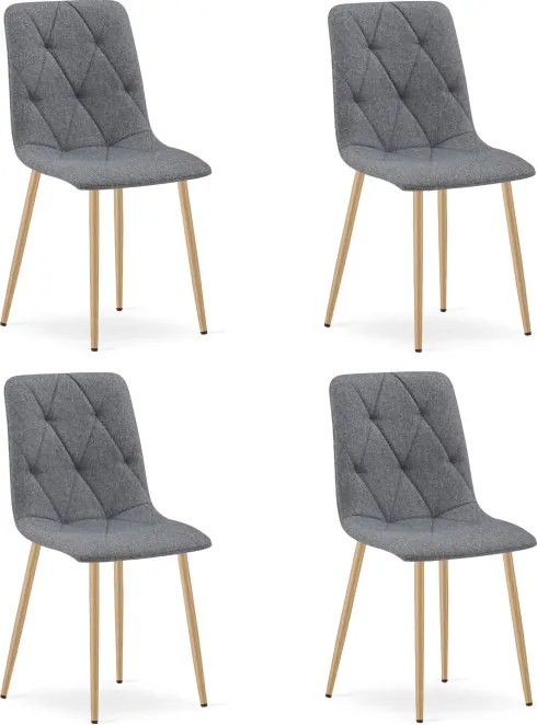 Set štyroch jedálenských stoličiek LIBRA tmavosivé / hnedé nohy (4 ks)