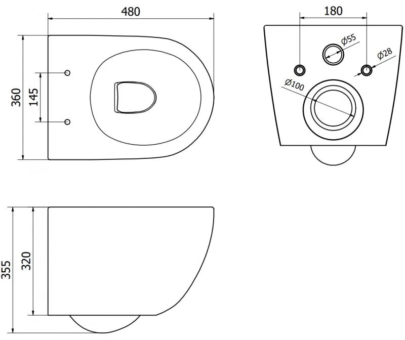 Mexen Lena, závesná toaletná misa 480x360x355 mm s pomaly padajúcim sedátkom, čierna matná - zlatý vzor, 30224079