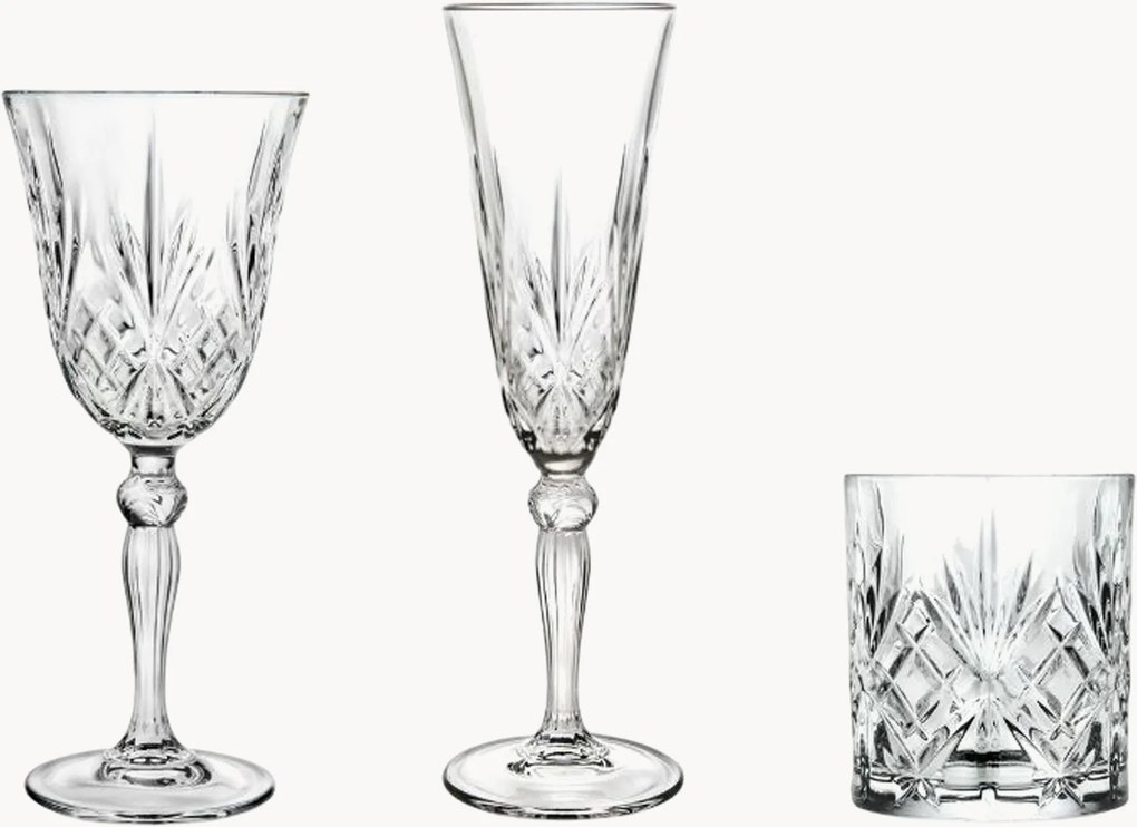 Krištáľové poháre na kokteily Melodia, 18 ks