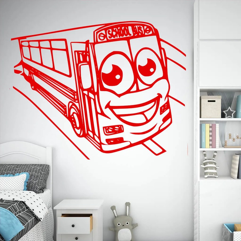 Veselá Stena Samolepka School bus Farba: černá, Veľkosť: 100 x 77 cm