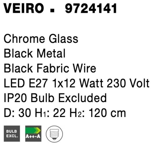 Moderný luster Veiro 30 chróm