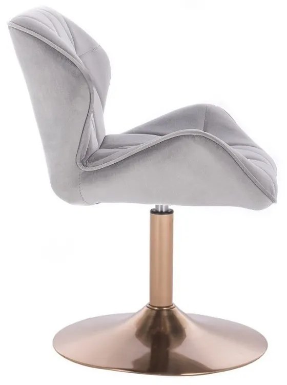 LuxuryForm DESIGN Stolička MILANO VELUR na zlatom tanieri - svetlosivá