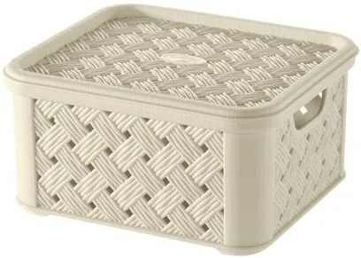 Tontarelli Úložný box s vekom Arianna 1,4 l, krémová