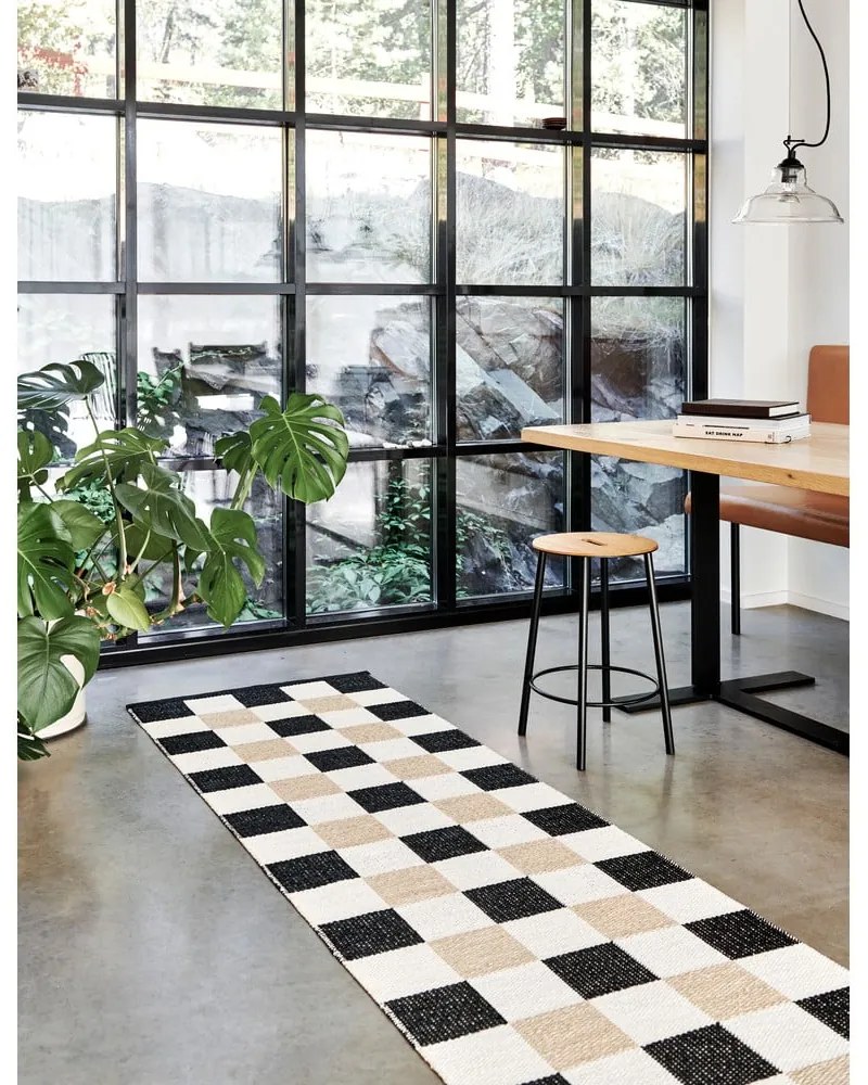 Čierno-krémový vnútorný a vonkajší behúň 70x240 cm Pix Black Vanilla – Pappelina