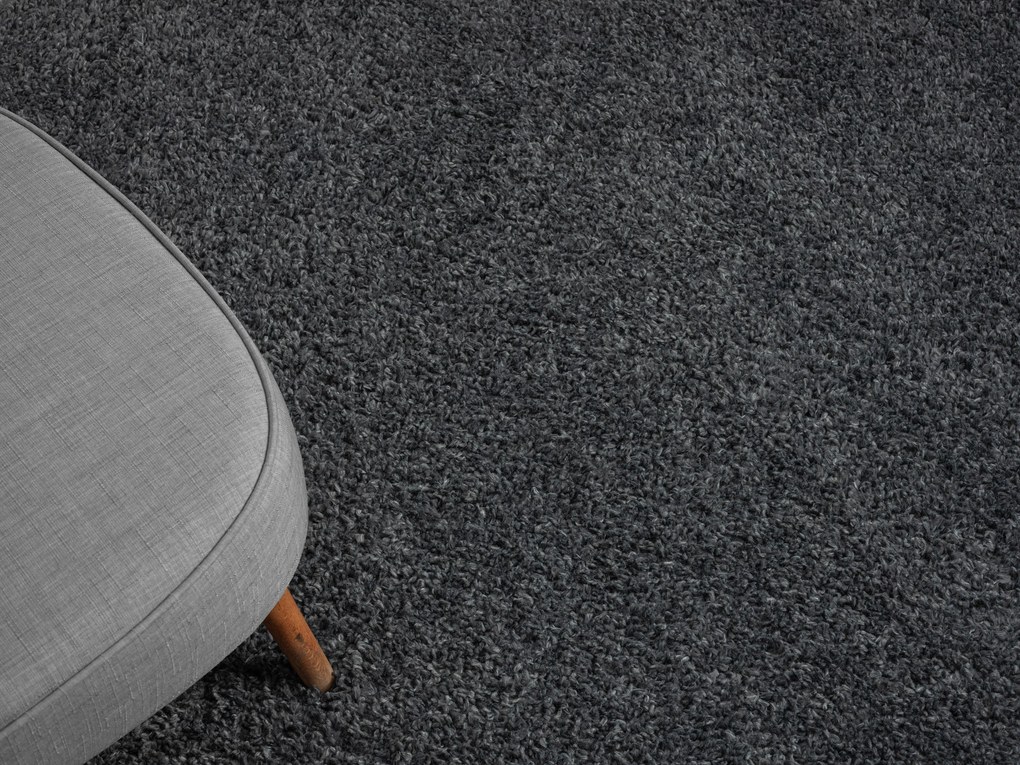 My Flair, Kusový koberec My Shaggy dunkelgrau, 120x180, šedá, chodba / predsieň