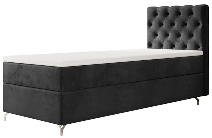 Čalúnená posteľ boxspring CHESTER, 90x200, Monolith 97, ľavá