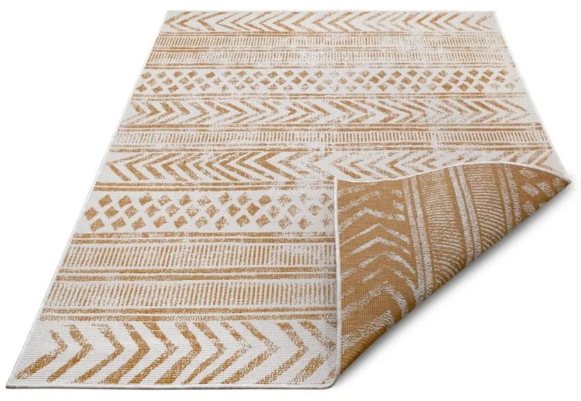 Okrovožlto-biely vonkajší koberec 80x150 cm Biri – NORTHRUGS