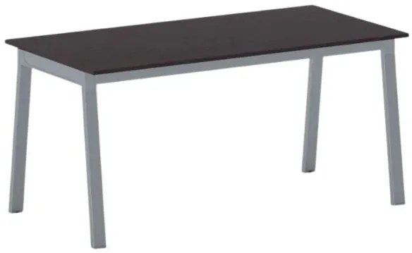 Kancelársky pracovný stôl PRIMO BASIC, sivostrieborná podnož, 1600 x 800 mm, wenge