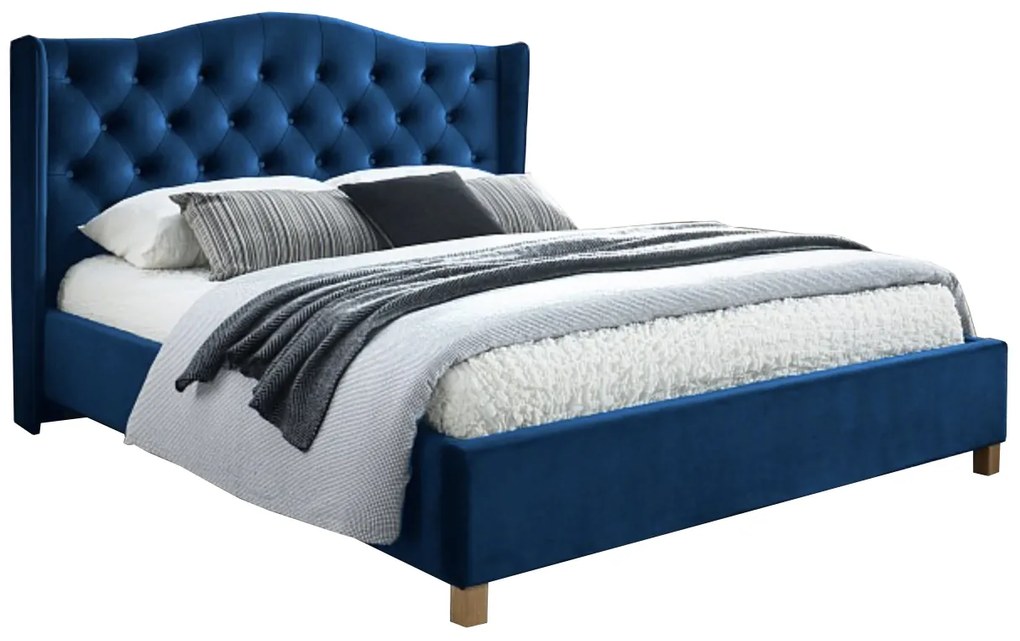 SI Manželská posteľ Aspen Velvet - modrá