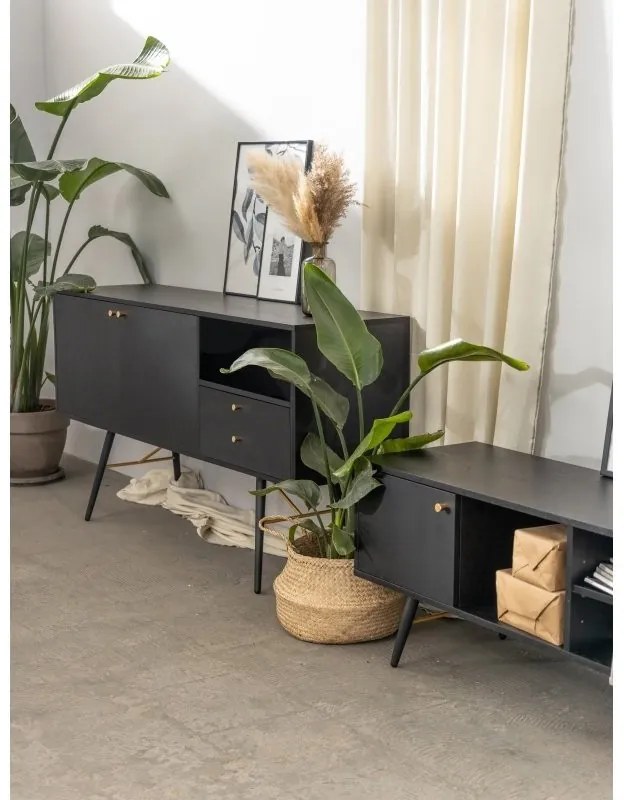 Komoda Alaia 150 cm čierna